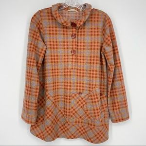 Soft Surroundings Plaid Long Sleeve Tunic Size XS